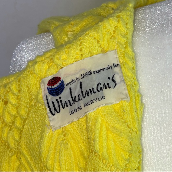 Vintage Go-Go Dress Yellow Knitted Size Medium/6 Winkleman’s Detroit - Picture 12 of 13